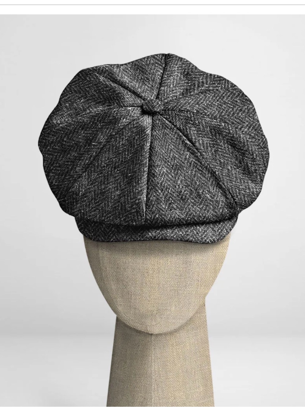 Classic Newsboy Cap in Charcoal Gray